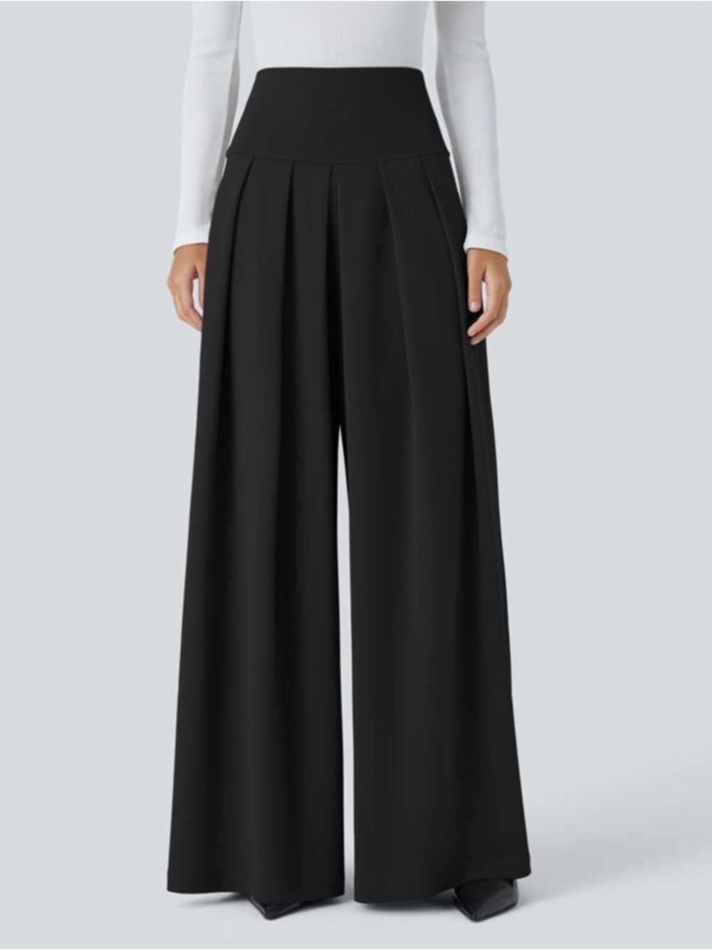 Halara Flex Super High Waisted Pleated Pocket Wide Leg Crepe Pants sz XL NWT